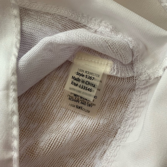 Ecru White Sleeveless Satin Fringe Top Small - Picture 7 of 7